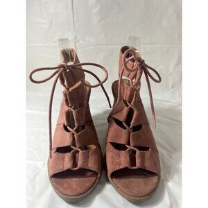 Charlotte Russe Women's Pink suede sandal size 9